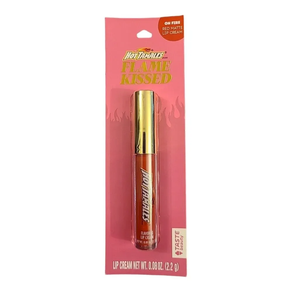 Hot Tamales Candy Flame Kissed Lip Gloss On Fire Red Matte Lip Cream 0.08oz 2024